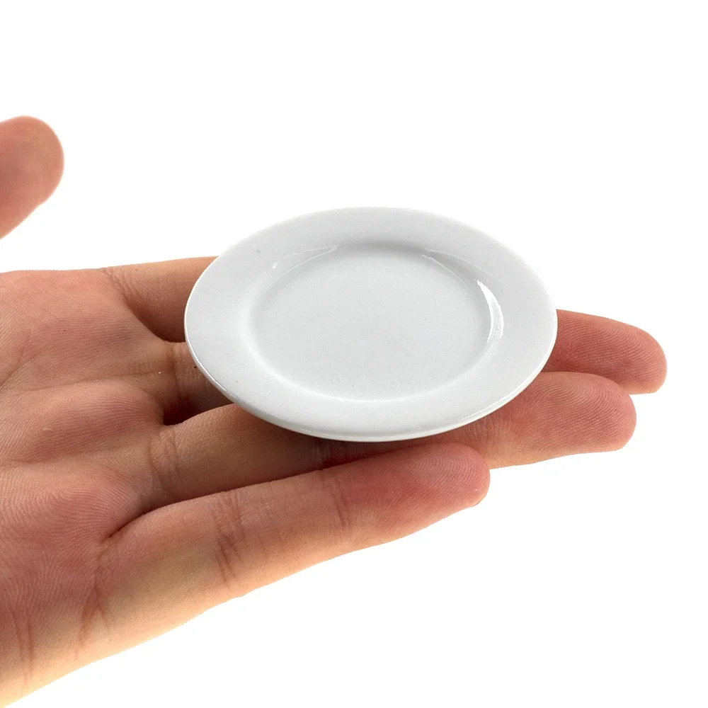 1Pcs 1/12 Doll House Miniature Dessert Ceramic Plate Simulation Kitchen Dish Model for Mini Decoration Dollhouse Accessories