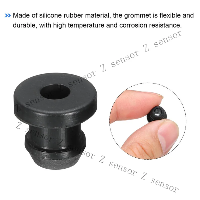 Z+ Grommet Snap-On Open Silicone Rubber Hole Plug Bung Wire Cable Protect Bush