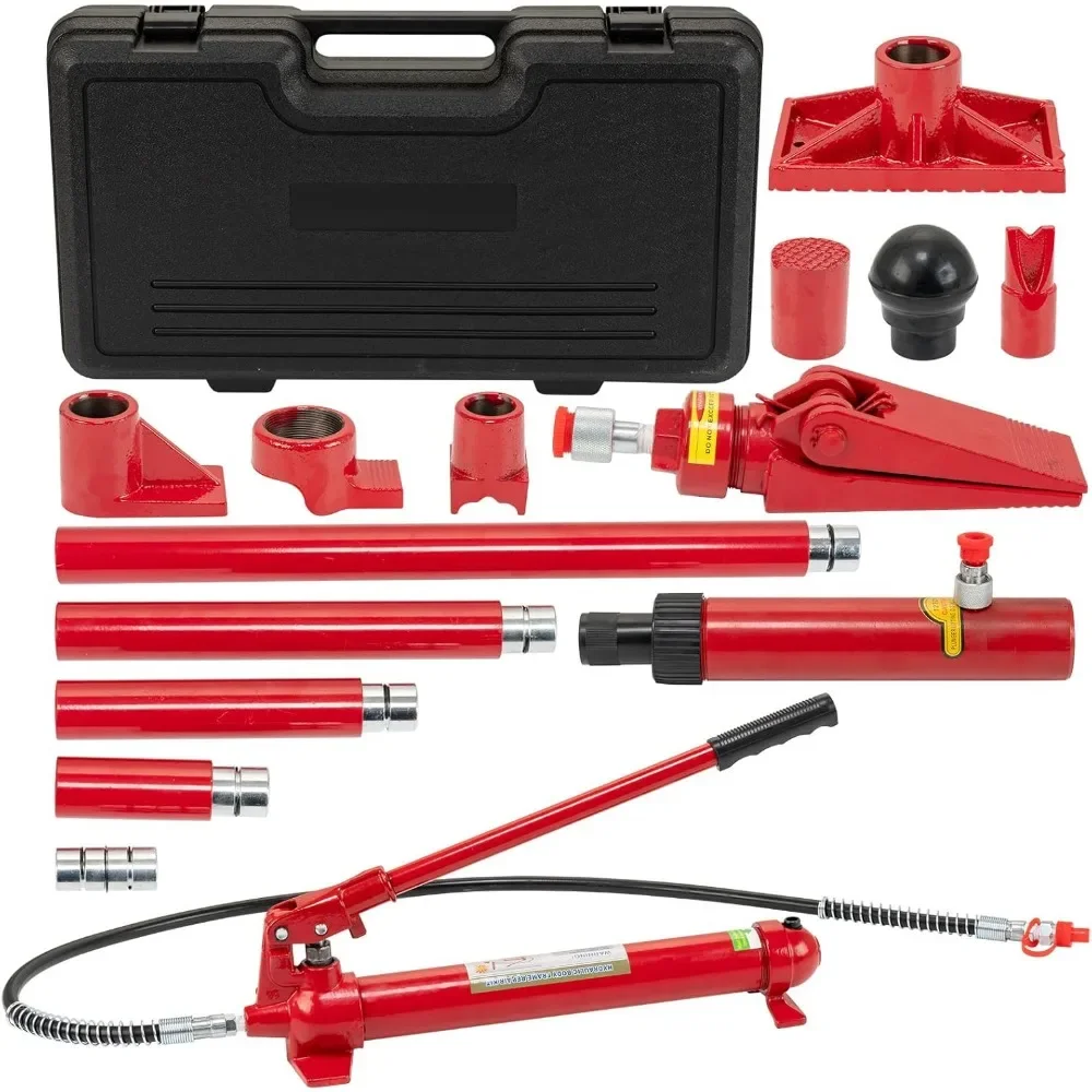 

12 Ton Hydraulic Porta Power Kit 4.6ft Hose Storage Case 26455LBS Capacity Auto Body Repair Tool