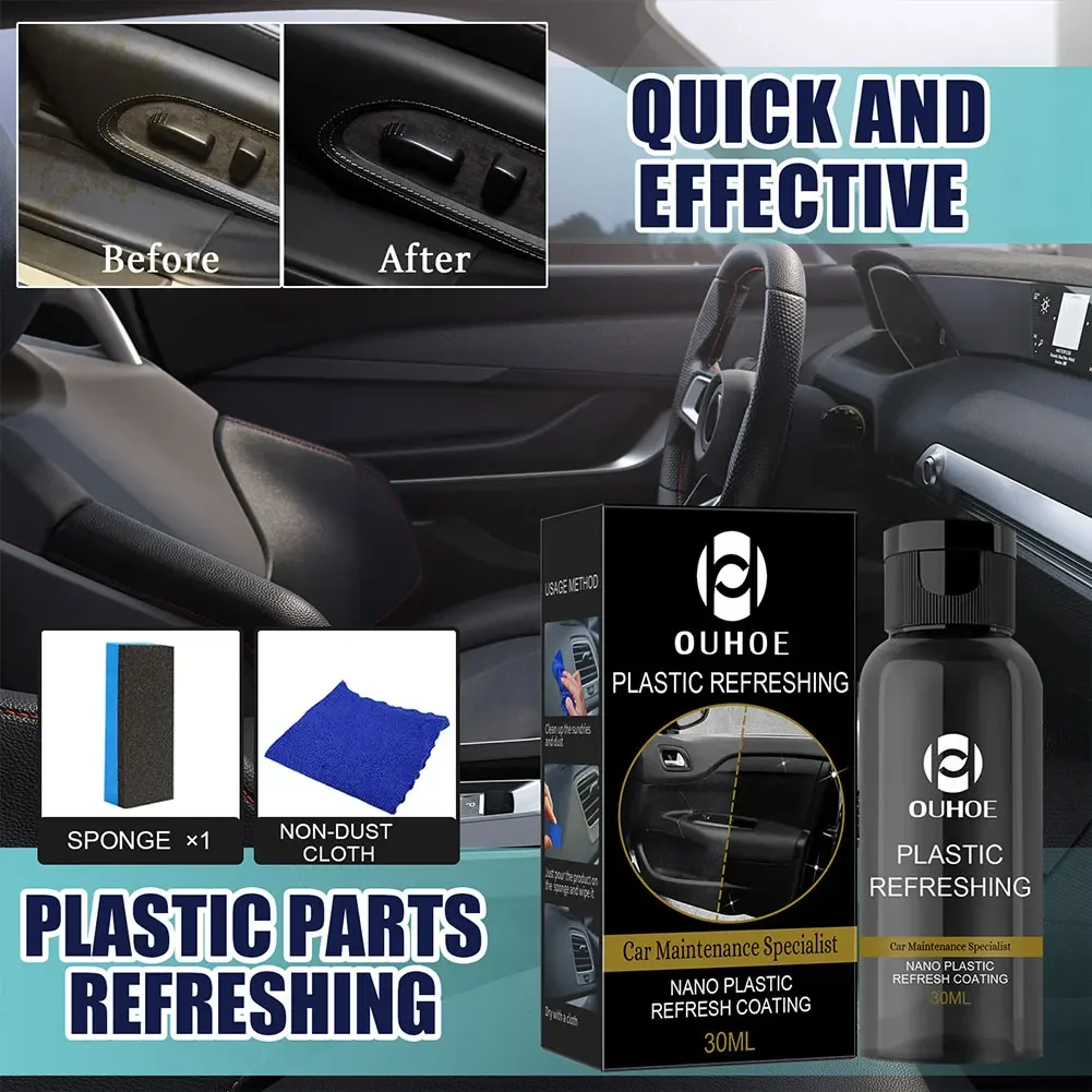 30/50ML Plastics Restorer For Cars Protectant Cleaning For Cars Truck Motorcycle Exterior Polishing & Scratch Remover Refurbish