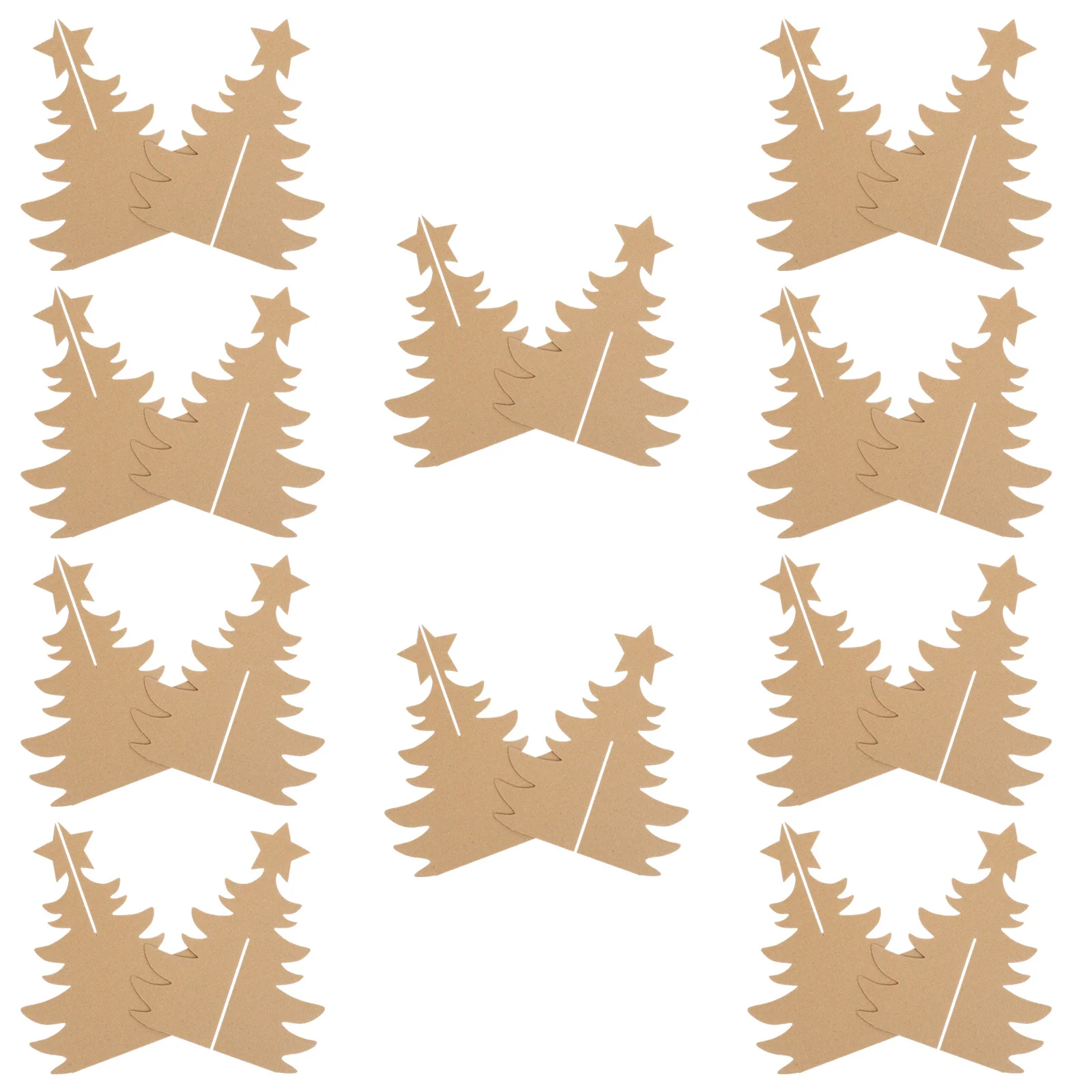 

10Pcs DIY Tree Making Material Unfinished Xmas Tree Easy to Use and Store Christmas Decoration for Home Party Tabletop Adornment