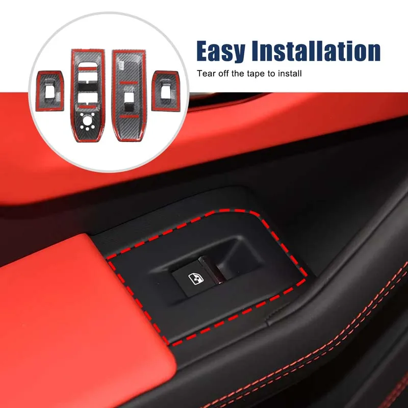 

4 шт., настоящее углеродное волокно для Lamborghini URUS 2018-2021, автомобильное стекло, подъемная рамка, декоративная наклейка, аксессуары для защиты интерьера