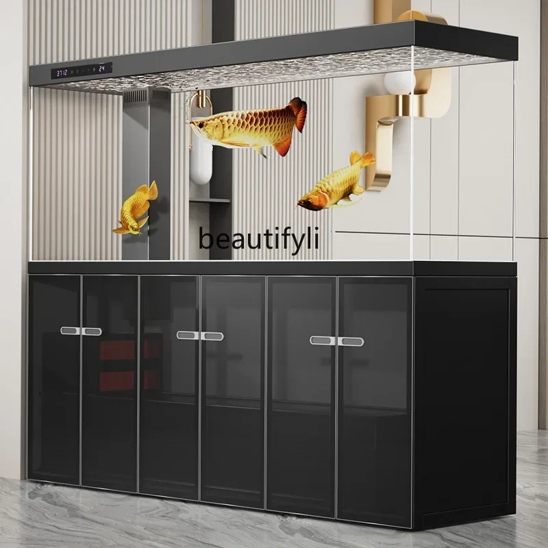 

cqyHigh-end fish tank medium and large living room household water-free box industrial arowana tank new model