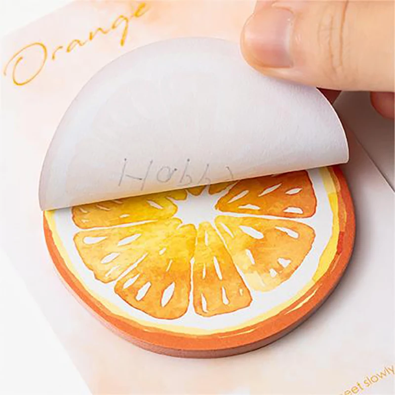 Auto-adesivo Fruits Note, Irregular Tearable Note Pad, Memoranda Papelaria, Escritório, Estudante, Material Escolar, 30 Folhas