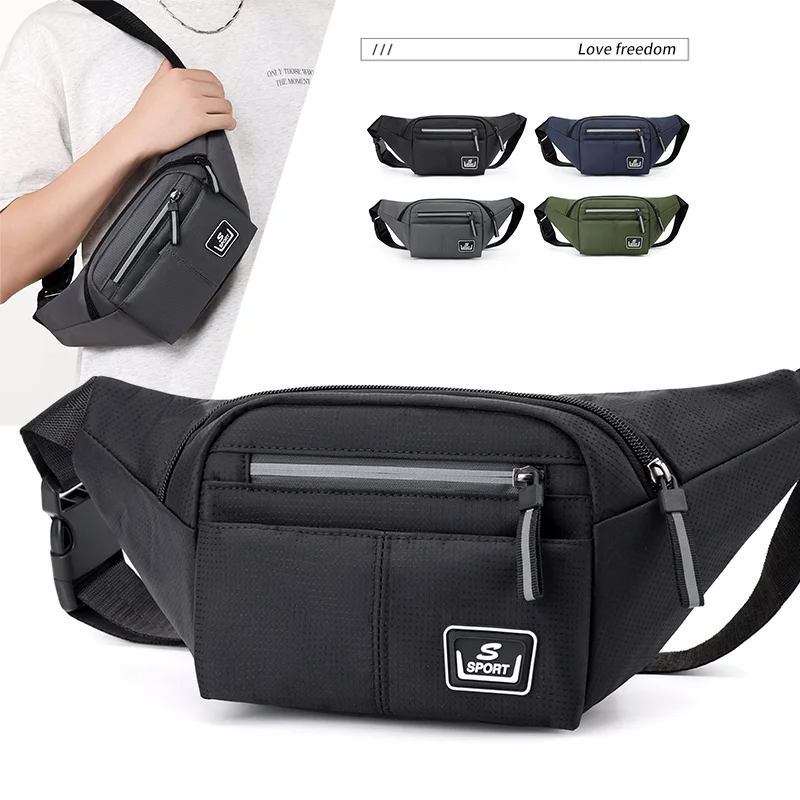 

New Multi Layer Men's Waist Bag Outdoor Leisure Sports Women's Chest Bag Travel Mobile Wallet