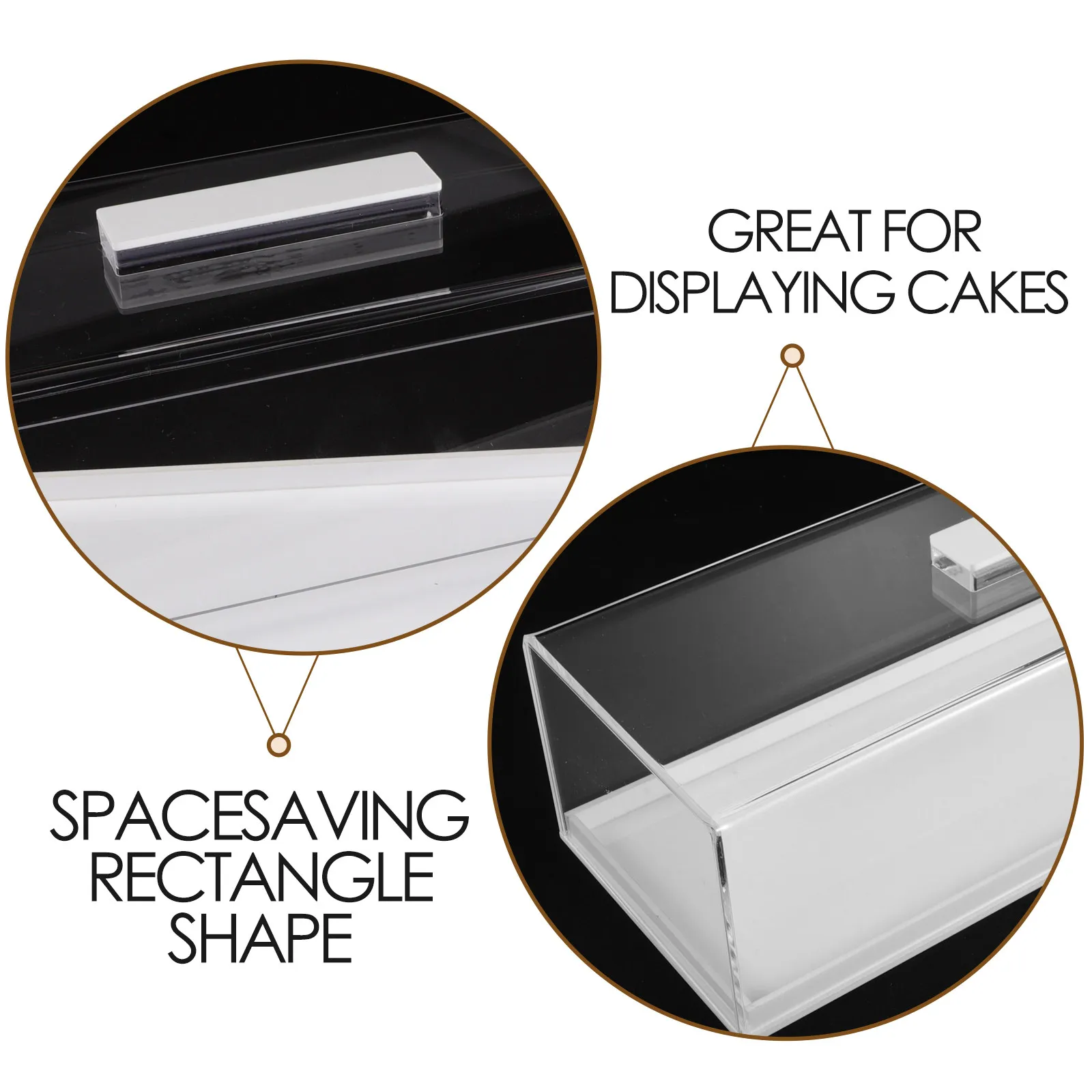 Acrylic Rectangular Cake Stand with Transparent Cover for Cakes Bread Loaves Desserts Cookies Homemade Bakery Display Storage