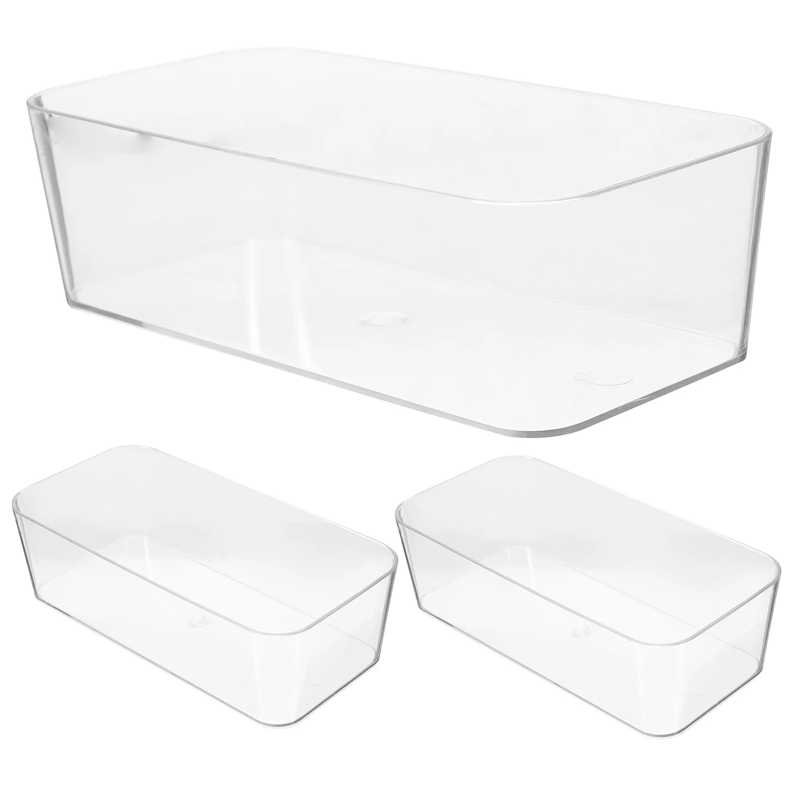 

3Pcs Acrylic Drawer Organizer Set Transparent Storage Boxes for Desk Bathroom Organizer Trays Clear Drawer