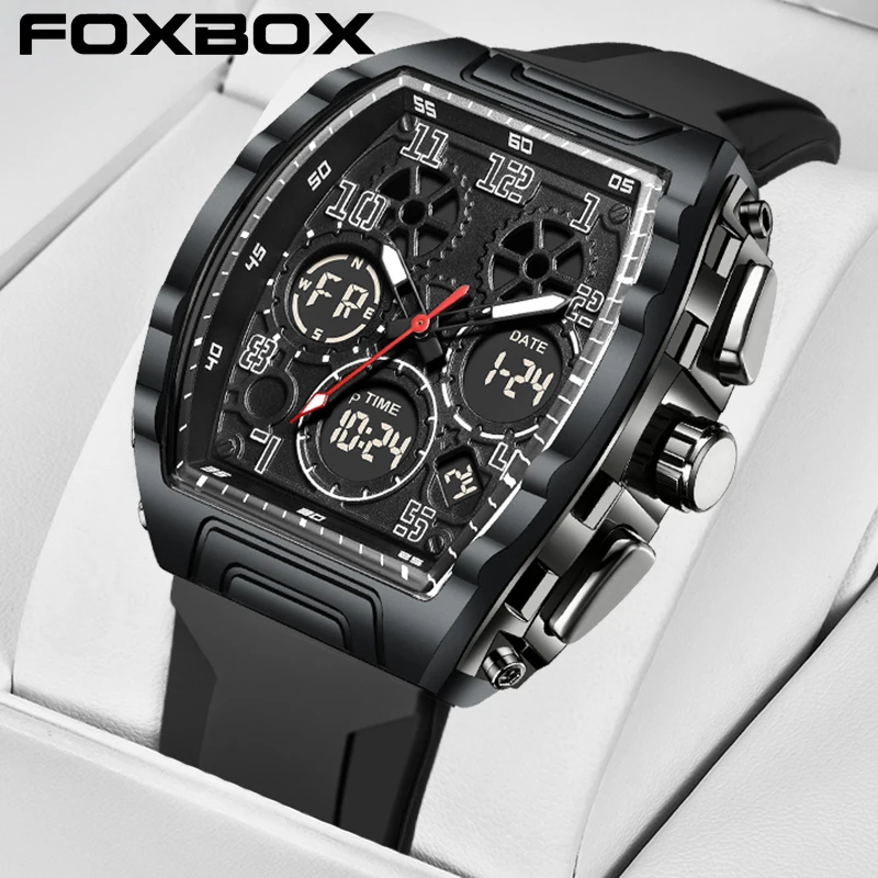 

LIGE 2026 Military Mens Watch FOXBOX Luxury Digital Quartz Wristwatch Fashion Waterproof Luminous Watches Men Couple Gifts Reloj