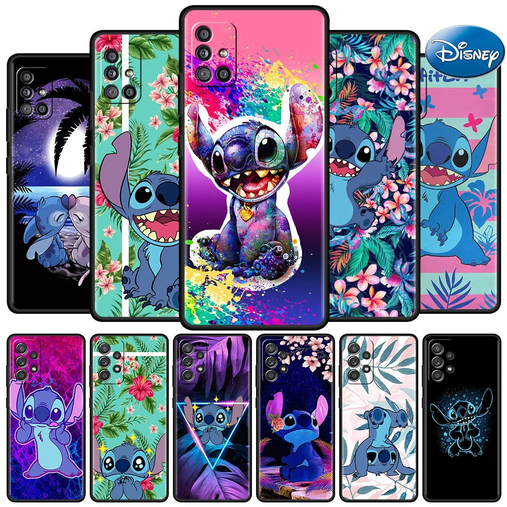 For Samsung Galaxy A52 A12 A51 A32 A21s Silicone Phone Case A71 A22 A53 A13 A14 A15 A54 A52s A33 A23 Cover Cartoon Cute Stitch