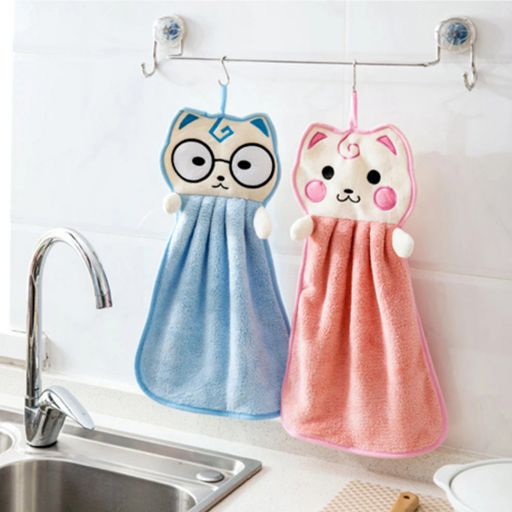 Hand Towels for Baby Bath Hand Dry Towel Kids Children Microfiber Towel for Kitchen Quick-drying Hanging Hand Towels Cartoon