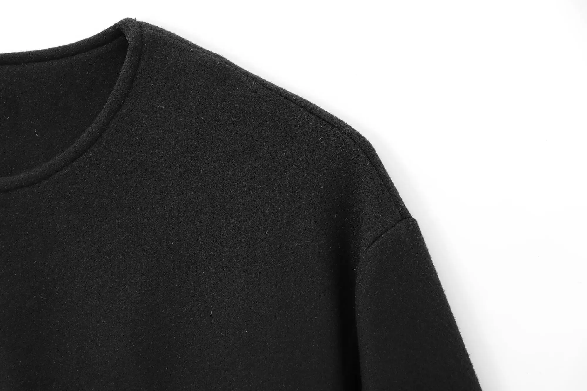 HH Damen Eleganter Langarm-Modemantel für den Herbst mit Reißverschlusstaschen, Freizeitjacke für Partys, schmal geschnitten, O-Ausschnitt – Detail 5