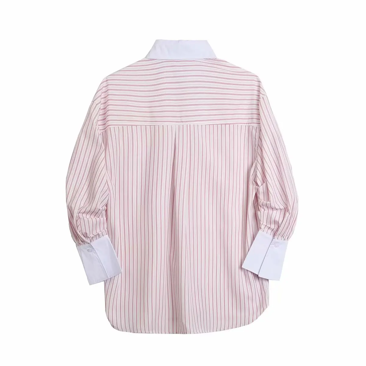 Women's 2024 New Fashion Casual Joker Pocket Decorative Striped Blouses Retro Long Sleeve Button Blouses Chic Tops.