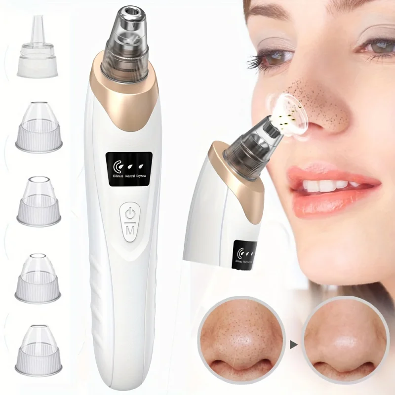 Mee-eter verwijderaar poriënvacuüm - 5 zuigkracht - USB afgewezen gezichtsporiereinigingsset voor acne-extractorhulpmiddel voor volwassenen