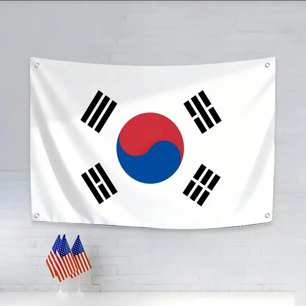 South Korea flag Flags flags four rings hanging no edging for indoor use and outdoor decor easy hanging