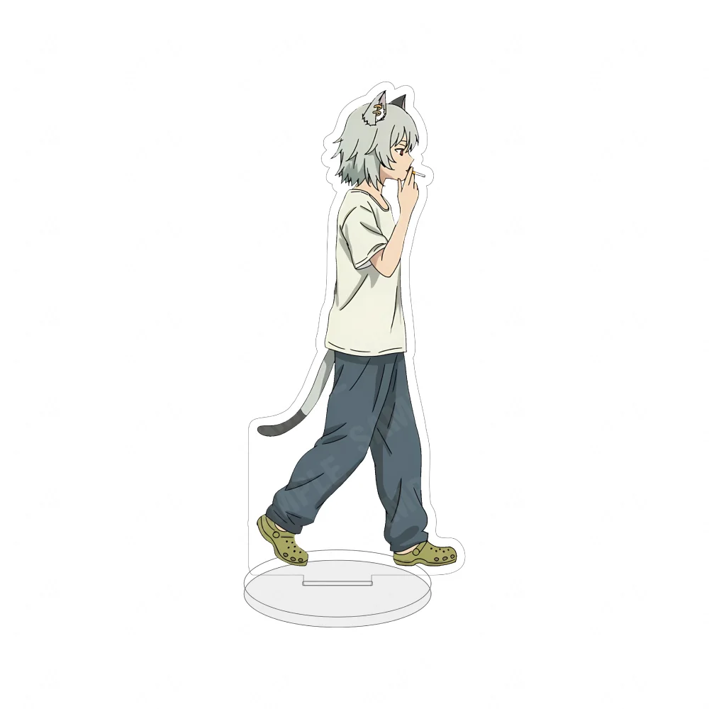 Anime Yani Neko 15CM Acrylic Keychain Stand Popular Cat Girls Casual Daily Character Desktop Decor Collectible Gift for Fans