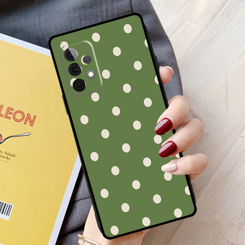 Polka Dots Art Case For Samsung Galaxy A13 A23 A33 A53 A42 A32 A22 A12 A51 A71 A14 A24 A34 A54 A52 Coque