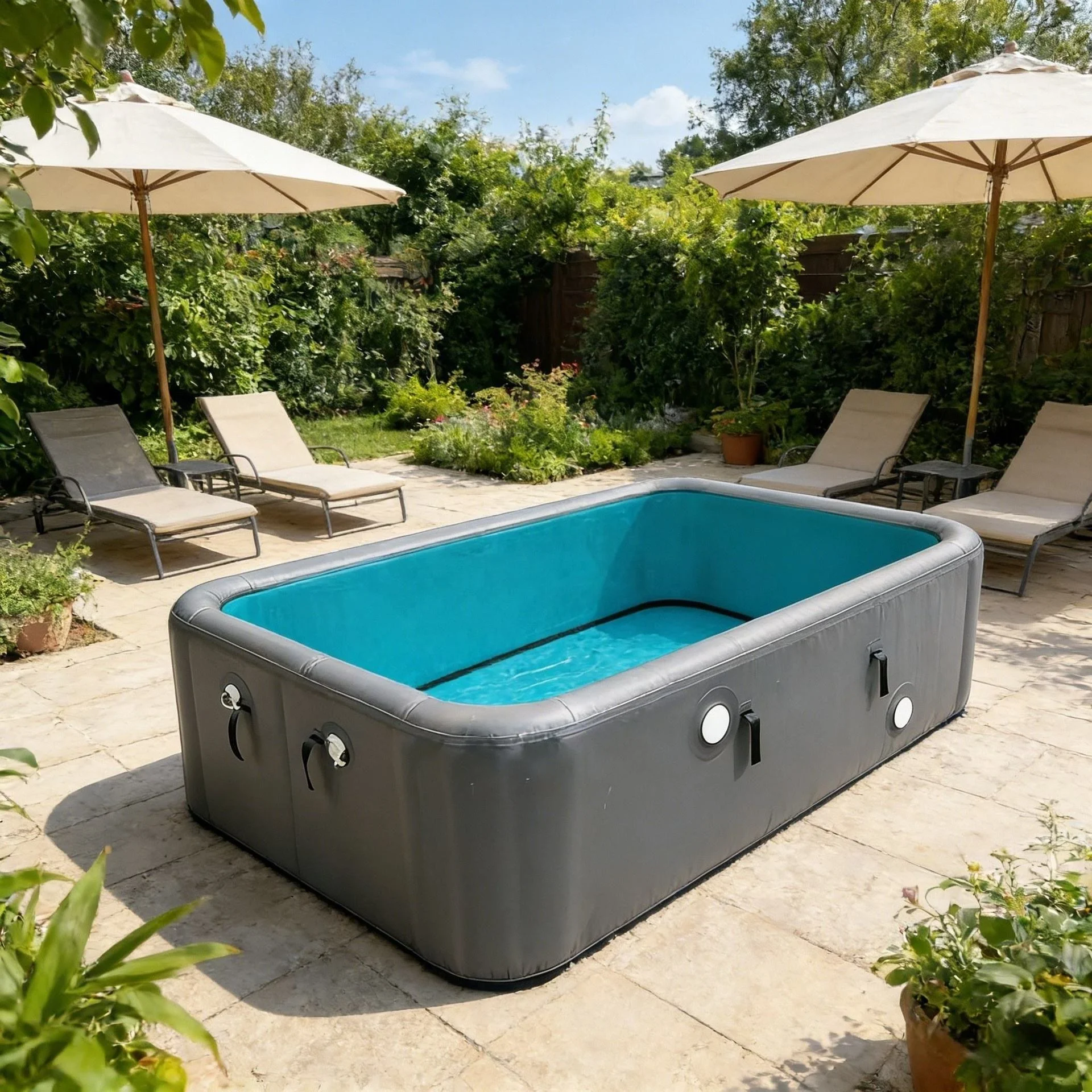 PROELIFE Custom Inflatable Dropstich Swimming Pool Thickened PVC 20cm Folding Brushed Home Outdoor Use Circle Rectangle Square