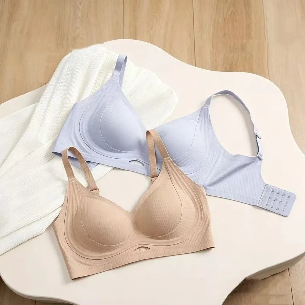 

Solid Color Deep V Wireless Push Up Bra Shockproof Anti-sagging Underwear for Women Thin Lingerie Seamless Support Bra Girls