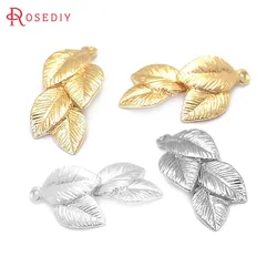 18K Gold Color Brass Combined Tree Leaf Leaves Charms Pendants Diy Jewelry Making Supplies Necklace Earrings Accessories