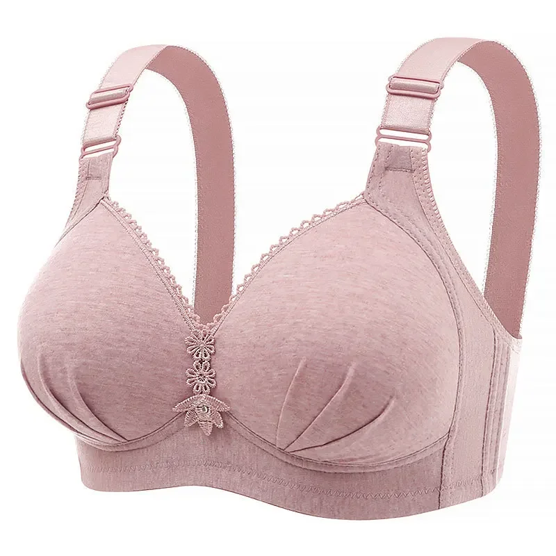 Female Large Size Bras for Women Thin Cup Middle Age Bralette Tops Lingerie Sexy Breathable Gather Underwear Push Up Brassiere