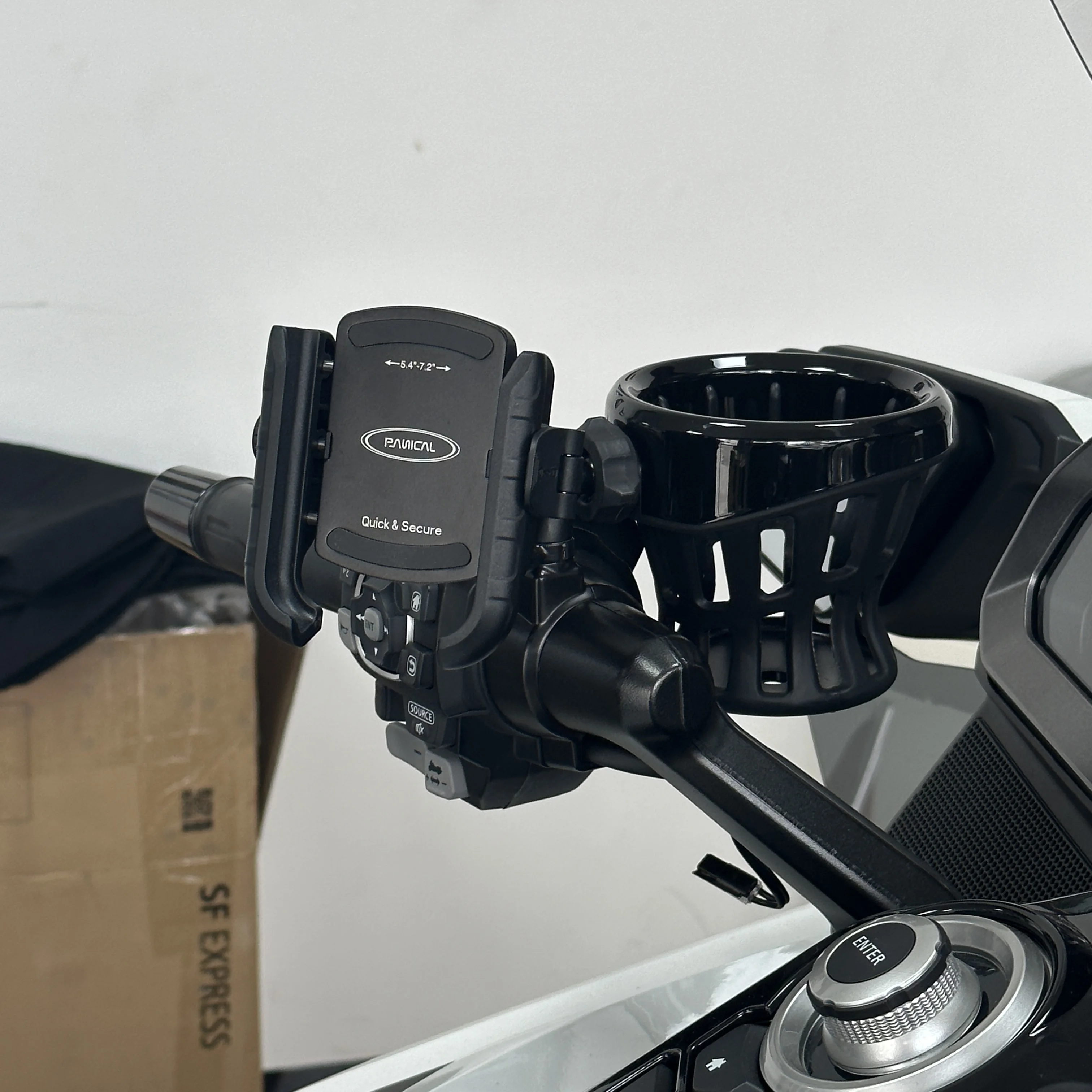 PANICAL für Honda GoldWing GL1800 GL1500 Motorrad-Lenker-Getränkehalter, Lenker-Handyhalter, Zubehör, Navigationshalterung – Detail 7