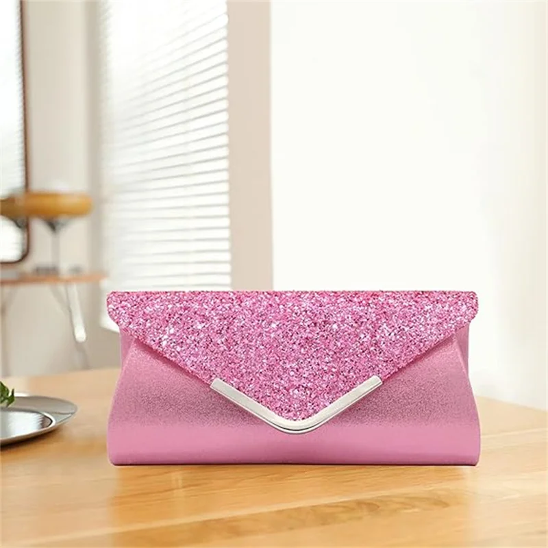 Glitter Bling,Shiny Elegant And Fashionable Envelope Clutch Bag, Party Wedding Handbag For Women Dinner Bag