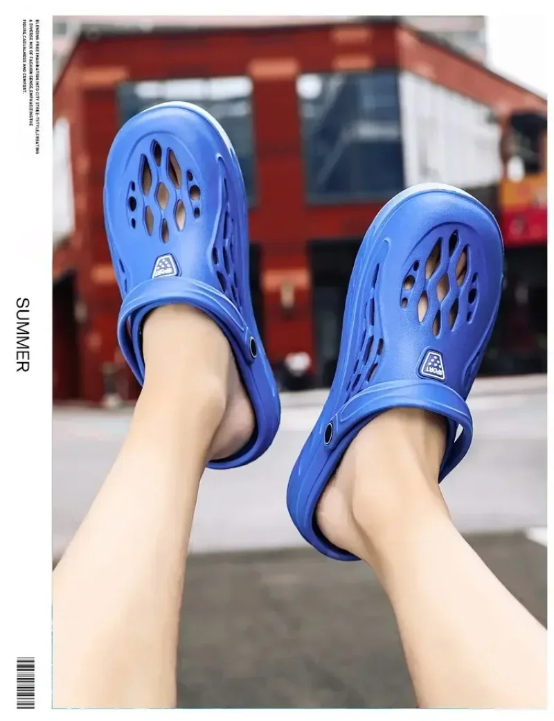 Outdoor-Sandalen für Damen und Herren, Sommer-Clogs, EVA-Hausschuhe, Übergröße 47, 48, 49, Herren-Gartenschuhe, Strandsandalen, atmungsaktive Clogs – Detail 22