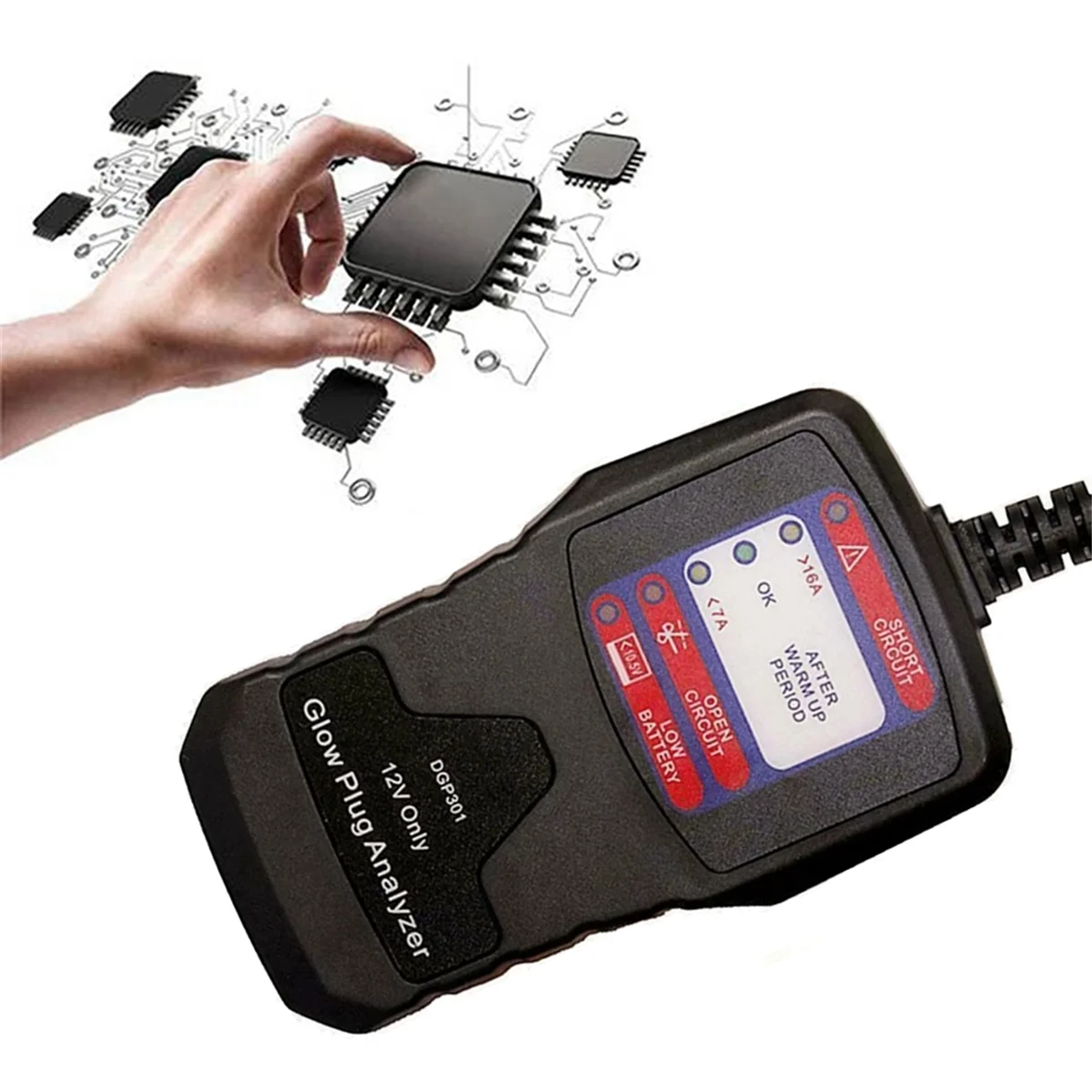 New 12V Automotive Glow Plug Analyzer Diesel Glow Plug Tester LED Diagnostic Tool Tester