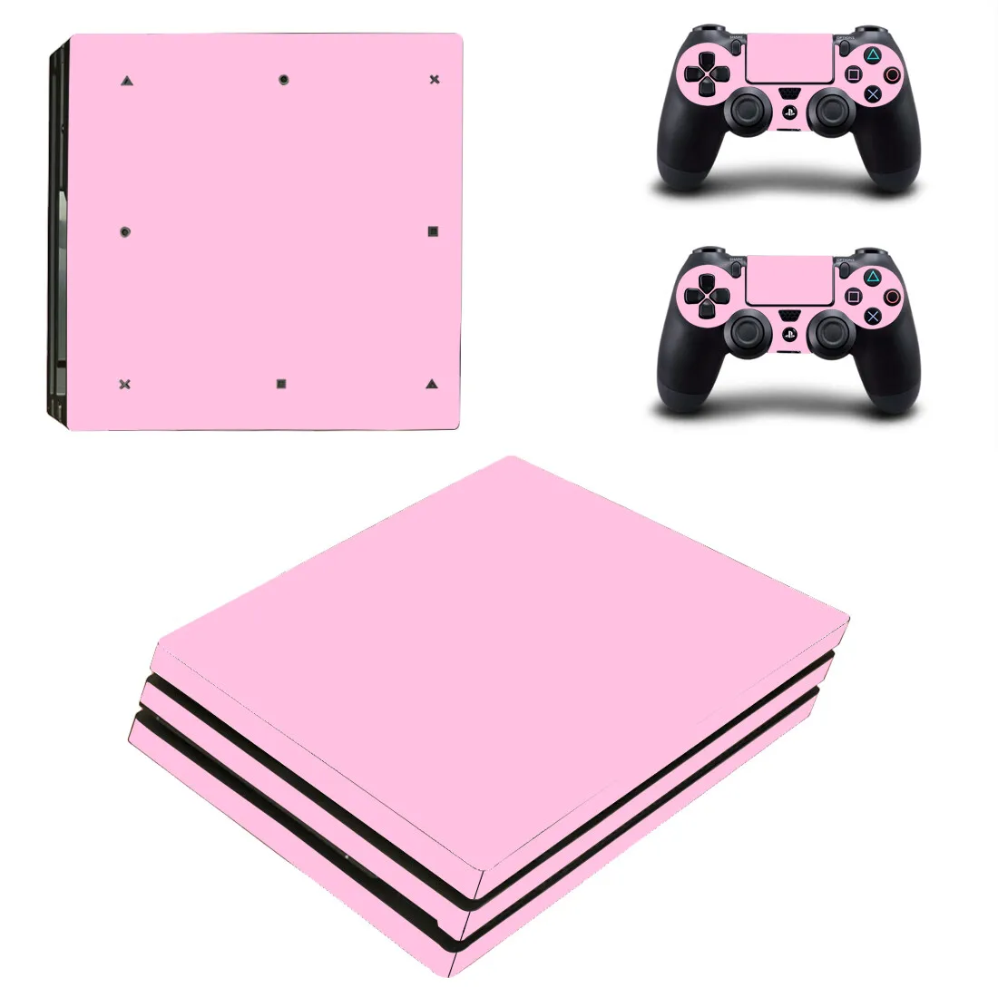 Autocollant en vinyle pour console et manette PS4 Pro, autocollant en rose pur