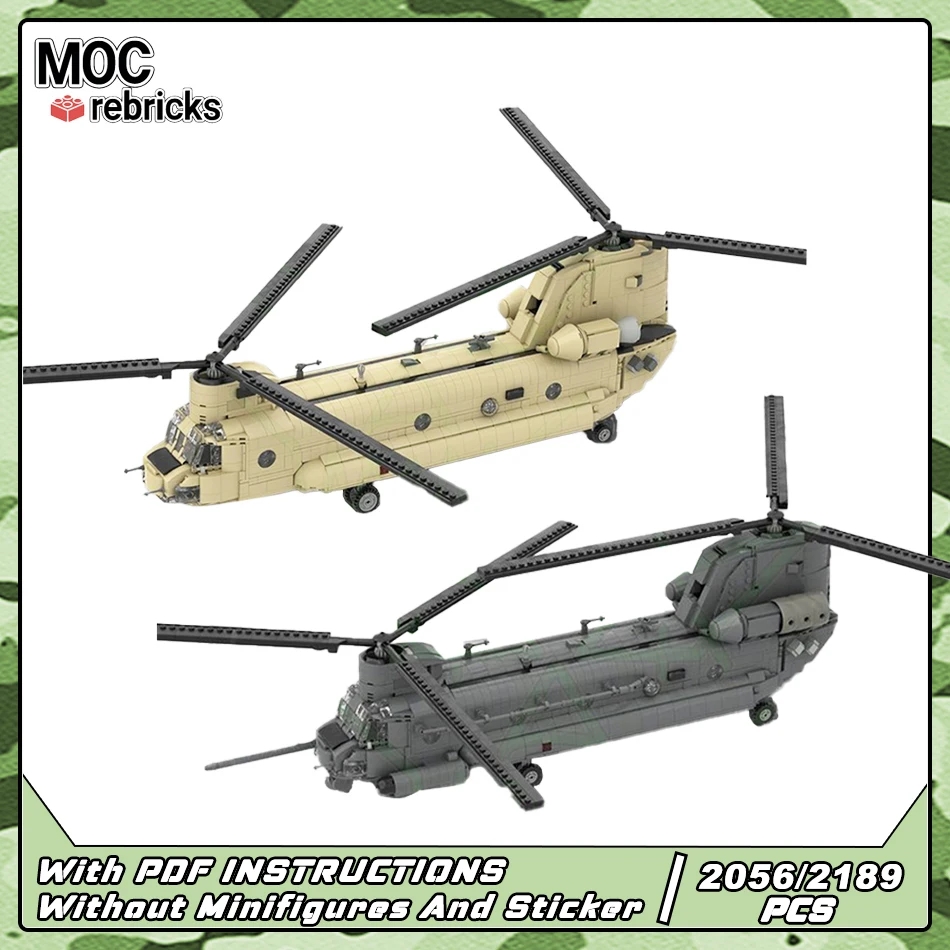 

MOC Military Series BOEING MH-47E 1:35 Scale Helicopters Building Block Model Bricks Set Children's Toys Hobbies Holiday Gifts