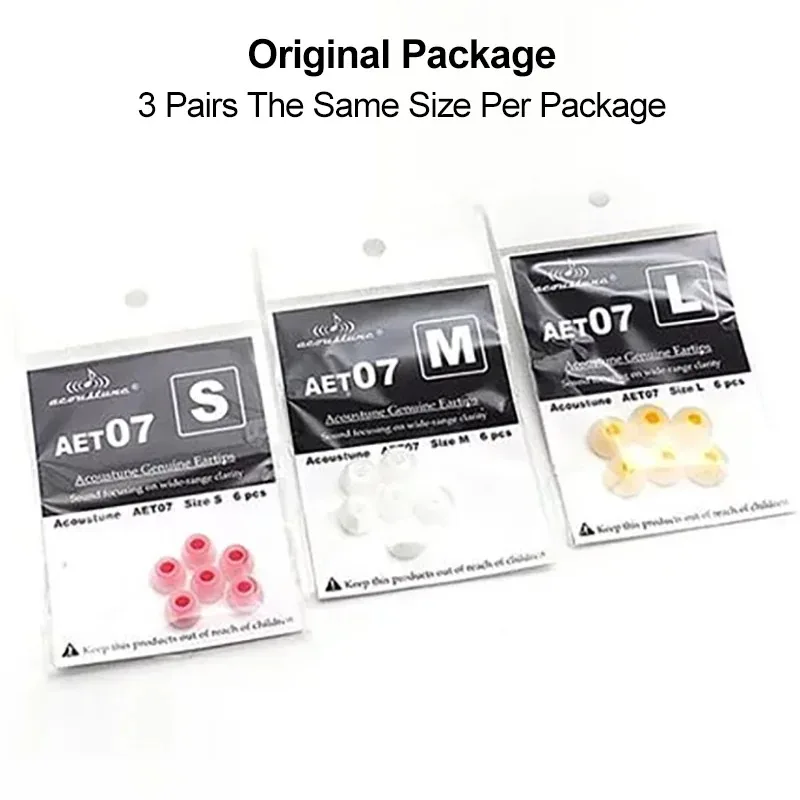 Acoustune Genuine Ear Tips For AET07 Eartips Silicone Earbuds in Ear Earphone IEM Earplugs Accessories