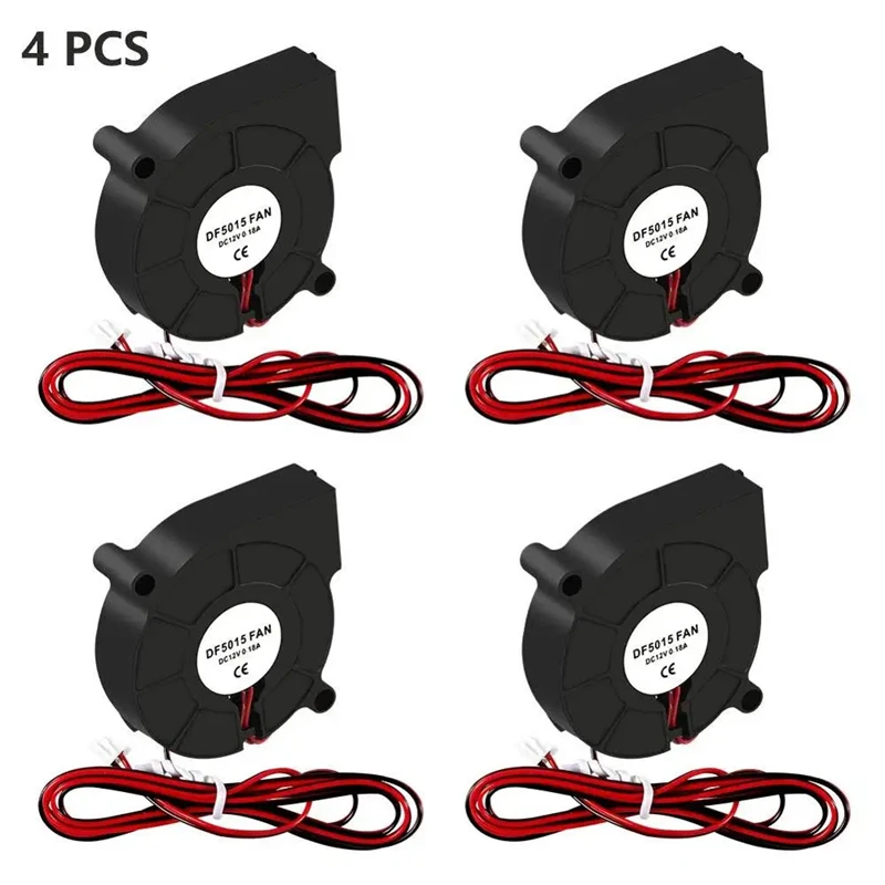 4PCS 5015 12V&24V Cooling Turbo Fan Brushless 3D Printer Parts 2Pin For Extruder DC Cooler Blower Plastic Fans