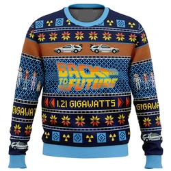 Ritorno al futuro brutto maglione di Natale Cartoon Anime donna uomo pullover top 2025 nuova moda coppia felpa con cappuccio