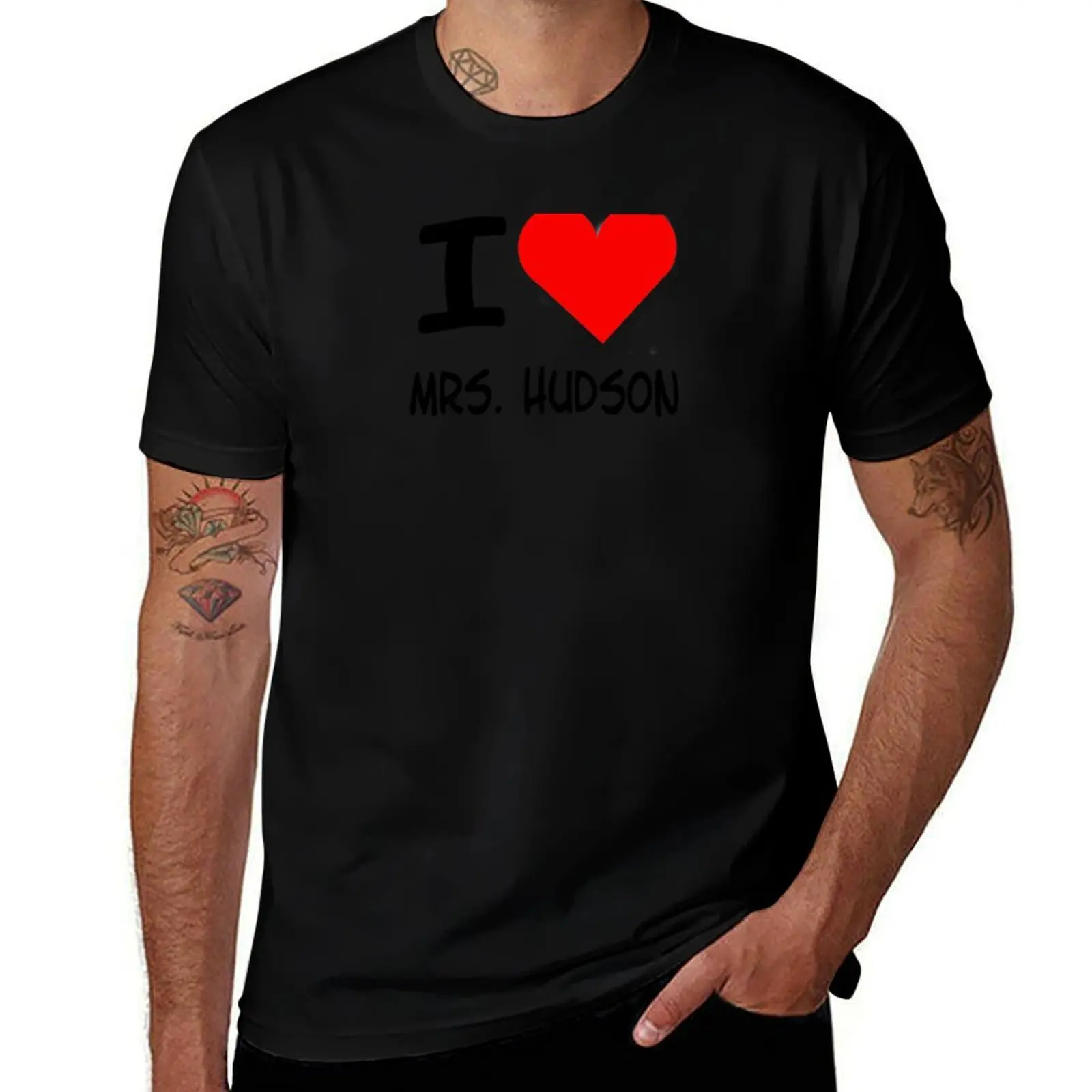 

I Heart Mrs. Hudson - Sherlock T-Shirt cotton t shirts man 100% t shirt man luxury t shirts designer T-shirt