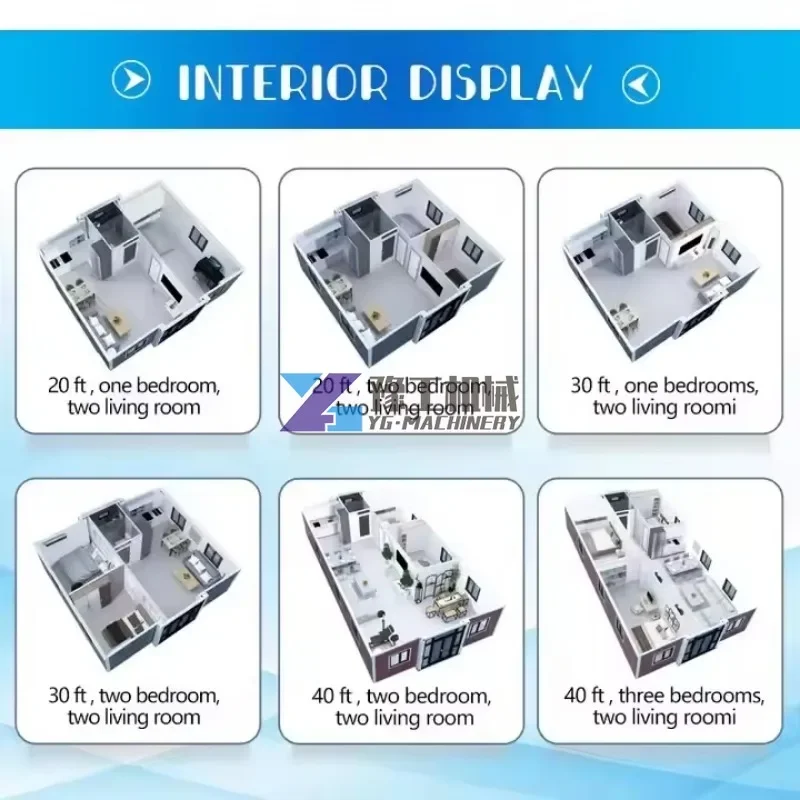 Mobile House High Quality Expandable Container House with 2 /3 Bedrooms and Kitchen and Bathroom Dry Wet Separation Shower Room