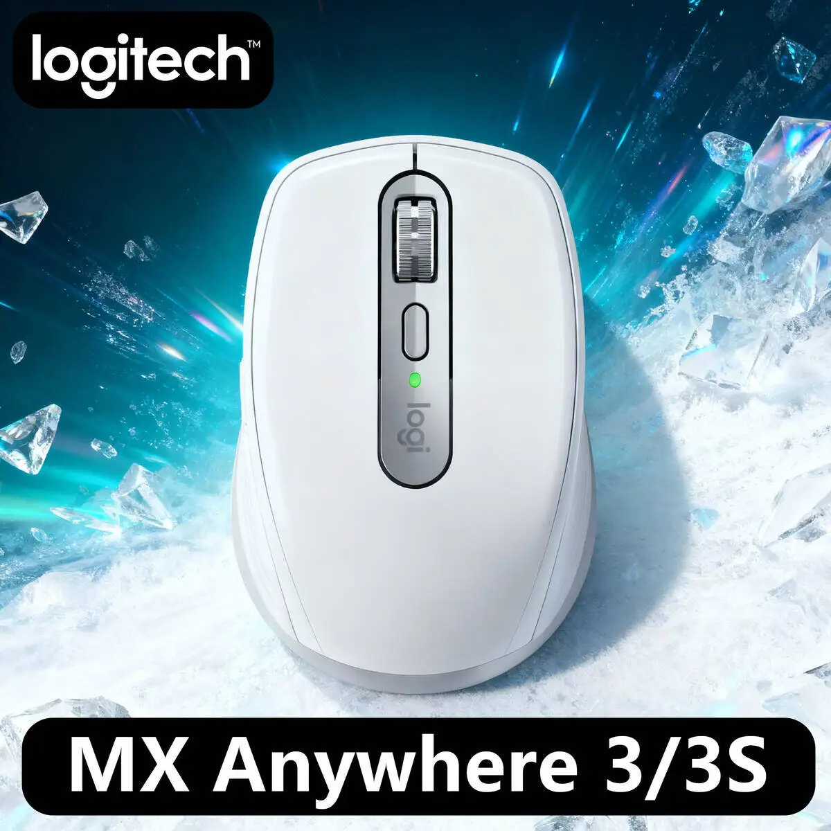 

Logitech MX Anywhere 3S Ergonomic Wireless Mouse, MagSpeed Wheel, 8000 DPI, Logitech Flow, USB-C Fast Charge, 10m, Mac/PC