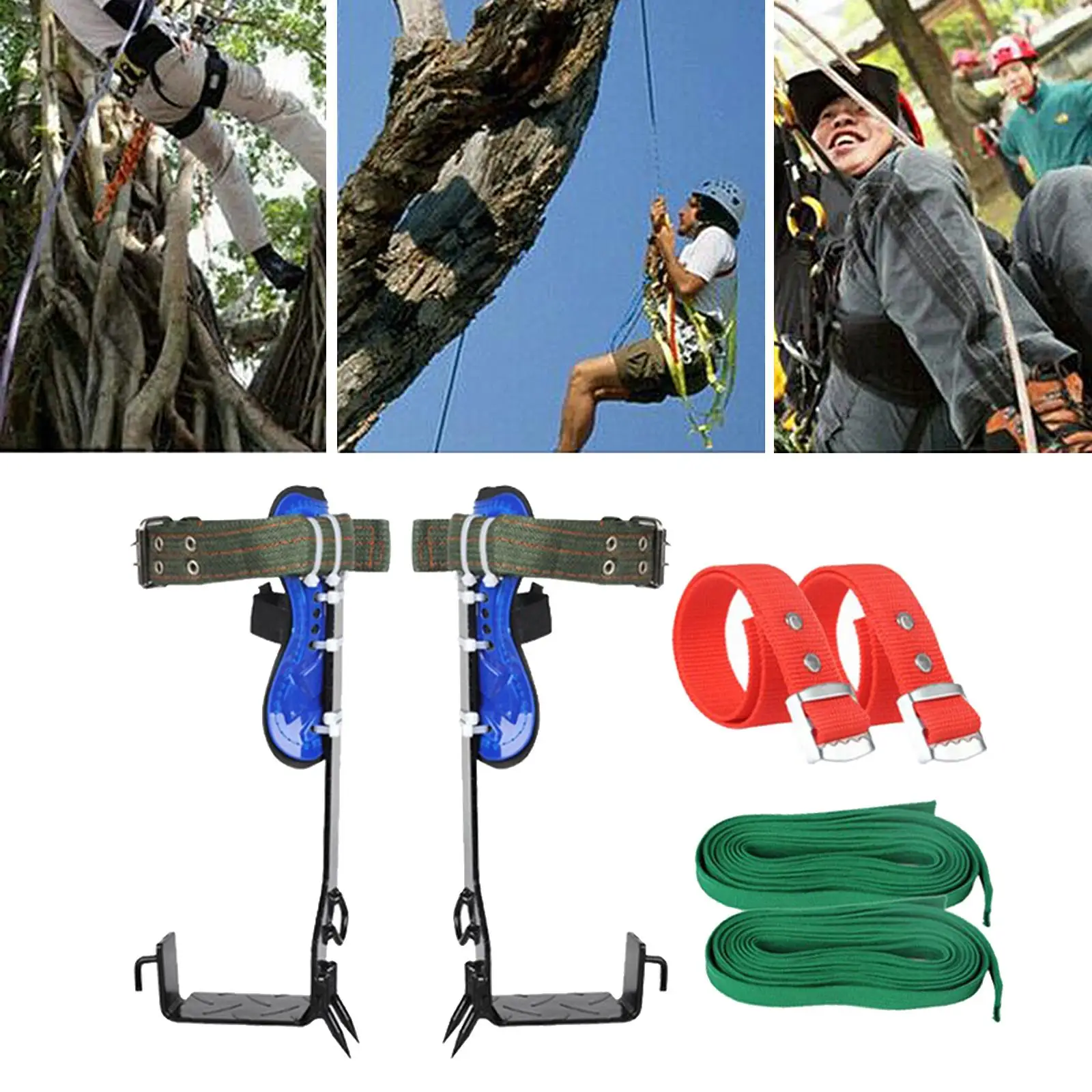 Tree Climbing Spike Set Belt Hard for Climb Tools Camping Accessory