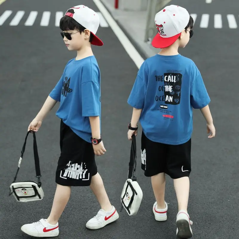 

Summer Children Boy Clothes Set Kid Girls Letter Printed T-shirts and Shorts 2pcs Suit Sport Top Bottom Outfits Tracksuits