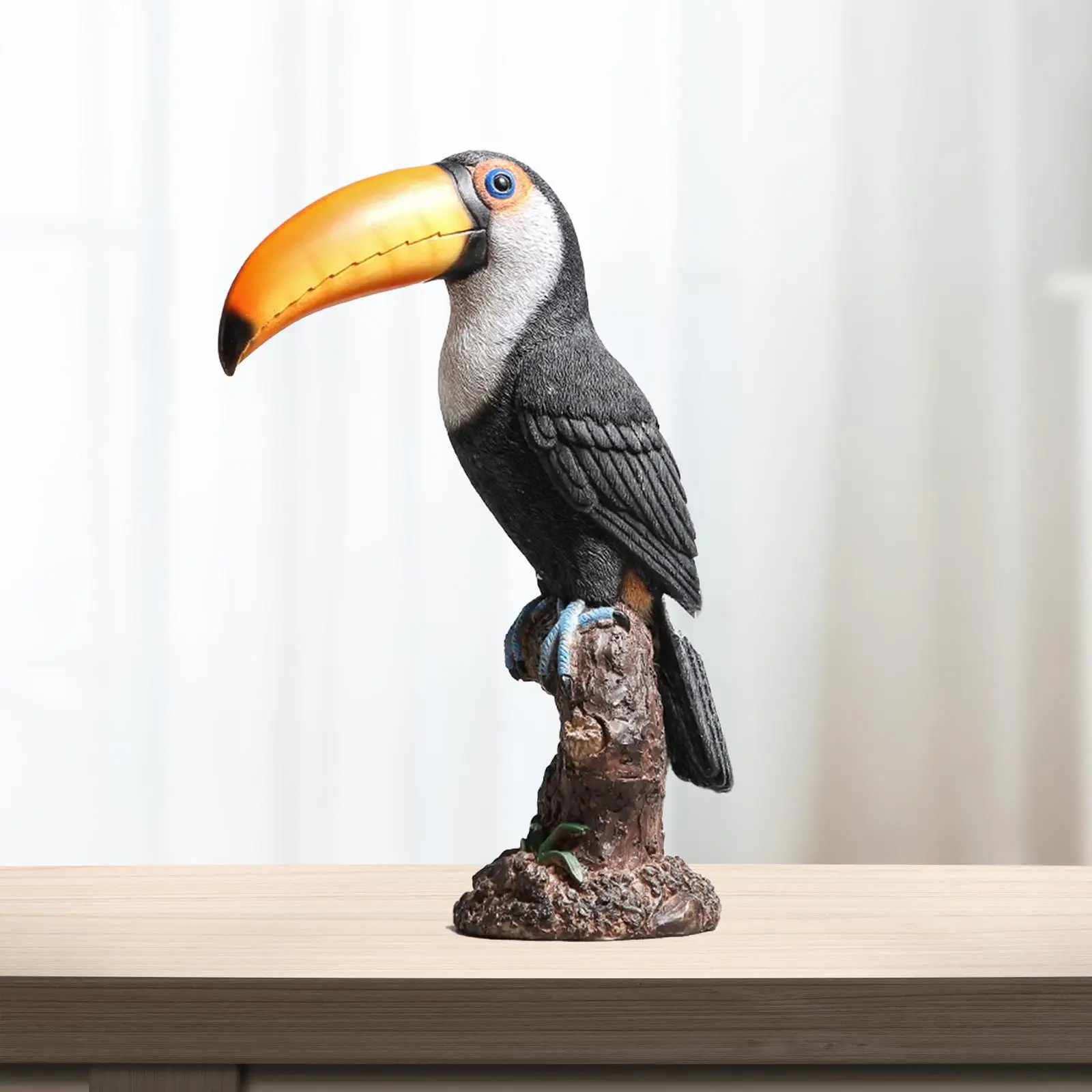 

Статуя Toucan на пеньке, украшение из смолы, милая Реалистичная фигурка животного ручной работы