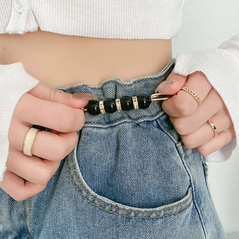 Detachable Metal Brooches for Women Pins Fastener Pants Pin Button Sewing-Free Buckles for Jeans Perfect Fit Reduce Waist