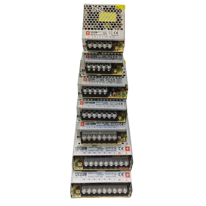 LRS Serie Schakelende Voeding 35W 50W 75W 100W 150W 200W 350W 110V 220V AC/DC 12V Industriële Ultradunne SMPS