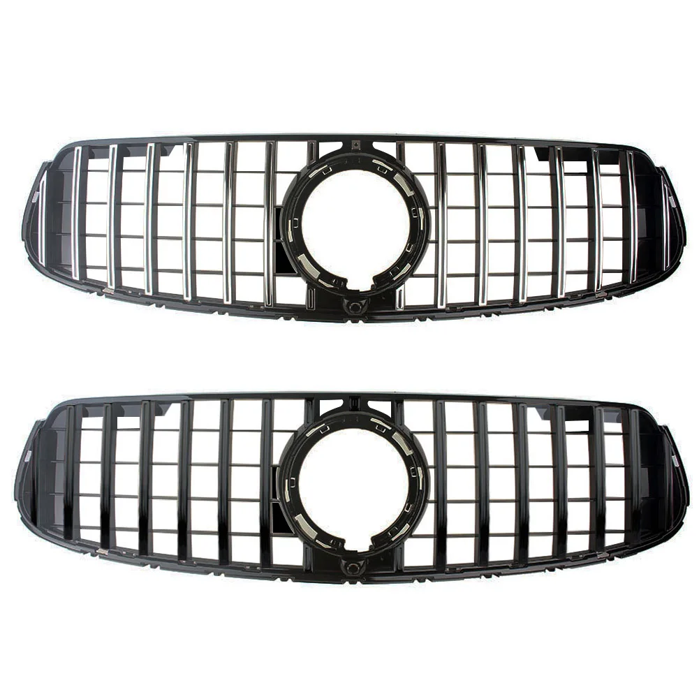 GT Panamericana Style Grille Front Vertical Bar Frame Grill For Mercedes Benz W253 X253 GLC250 GLC300 GLC43 2016-2019 2020-2022