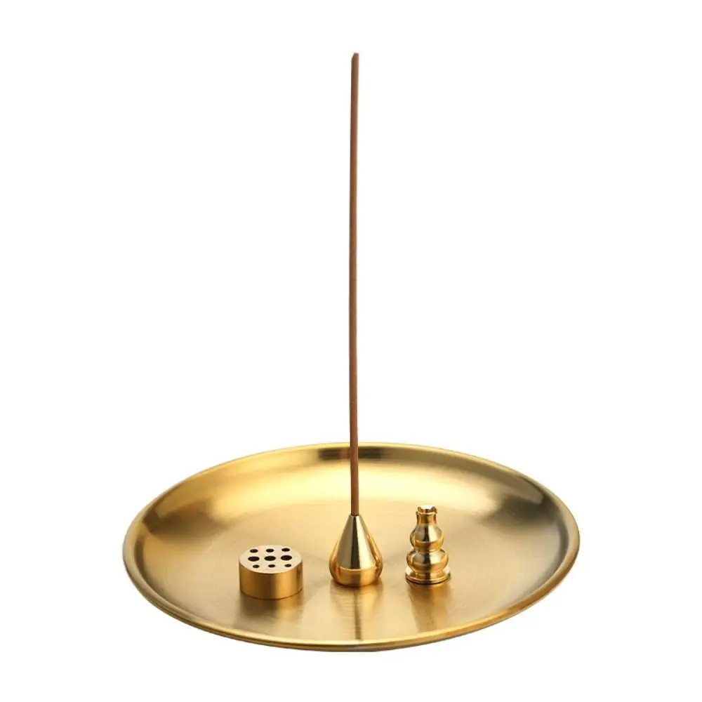 Portable Water Drop Shape Nine-hole Incennse Insert Brass Mini Brass Incense Tray Handmade Coils Base Holder Home Decor