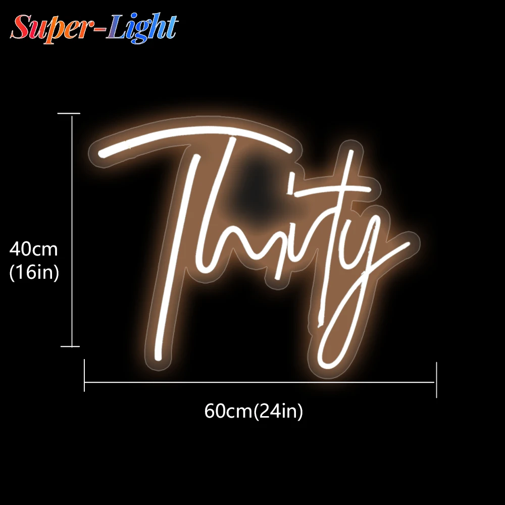 Здравствуйте, тридцать дневных знаков, персонализированные гибкие неоновые знаки для свадебной вечеринки, домашний декор, индивидуальная неоновая вывеска, Логотип бара магазина