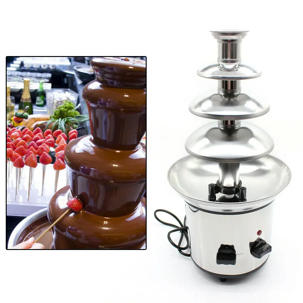 4 Tiers Commercial Stainless Steel Hot New Luxury Chocolate Fondue Fountain