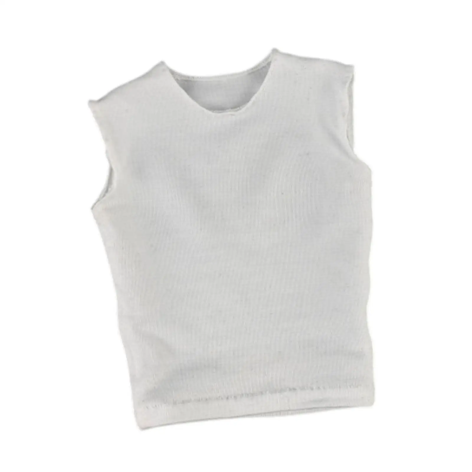 

1/6 Outfits Short Sleeve Comfortable Men Figures T Shirt Sleeveless Vest Mini for 12 inch Dress up Accs Doll Model Figures Body