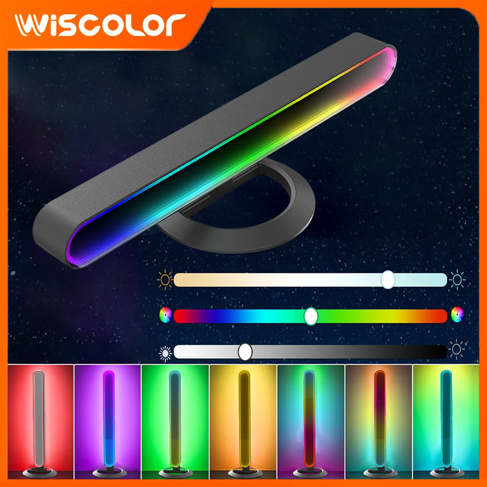 

Wiscolor Smart LED Pickup Light Bar WIFI RGBIC Music Rhythm Ambient Lamp Desktop Night Lights for PC TV Gaming Lighting