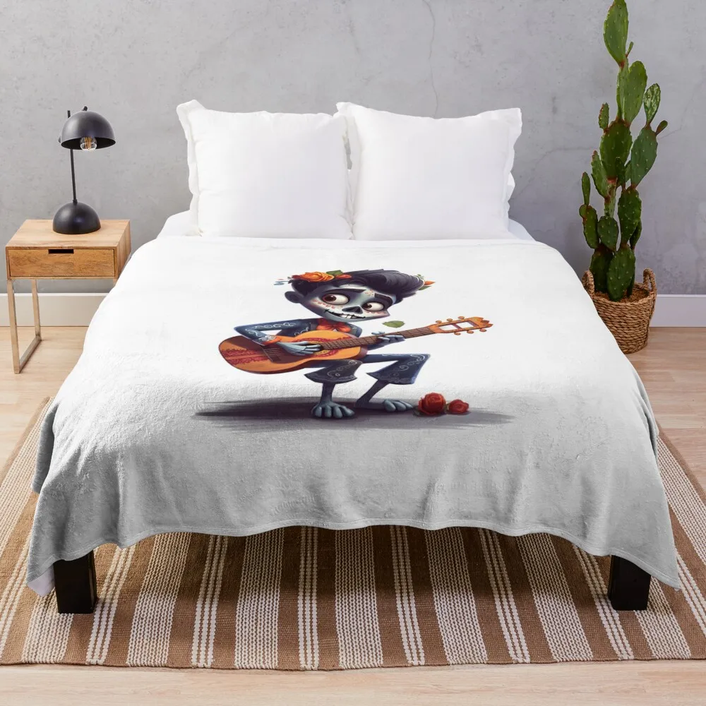 Dia de los Muertos: Serenade of the Soul Throw Blanket Flannel Fabric Giant Sofa sofa bed blankets ands Blankets