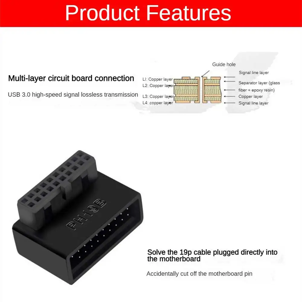 90 Degree Converter Neat Routing Lossless Transmission 1  Adapter Two Options Available Adapters Motherboard Connectors Adapter