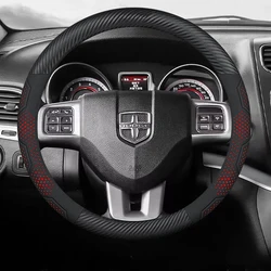 For Dodge Durango Challenger RAM 1500 Dart Journey Charger Nitro Avenger Carbon fiber Suede Car Steering Wheel Cover Accessories